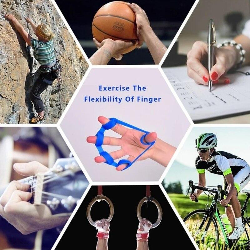 1PC Silicone Finger Gripper Gym Hand Grip Resistance Band Wrist Stretcher Elastic Five Finger Expander Strength Trainer Exercise