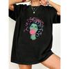 Oversized T Shirt Black Women Blowing Bubblegum Graphic Print Casual Streetwear Summer Top Fashion Statement Piece
