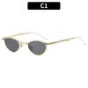 Foldable metal glasses, oval rhinestone-embellished sunglasses—ideal for outdoor travel and street-style looks.