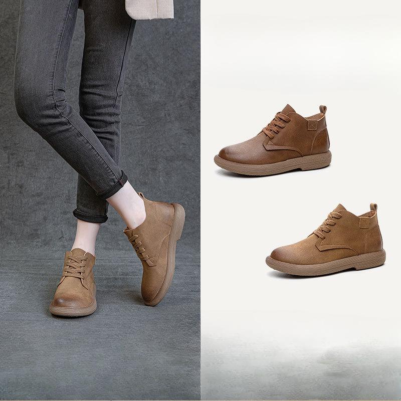 New Women's Shoes Chunky Heels Retro Casual Ankle Boots and Versatile Boots