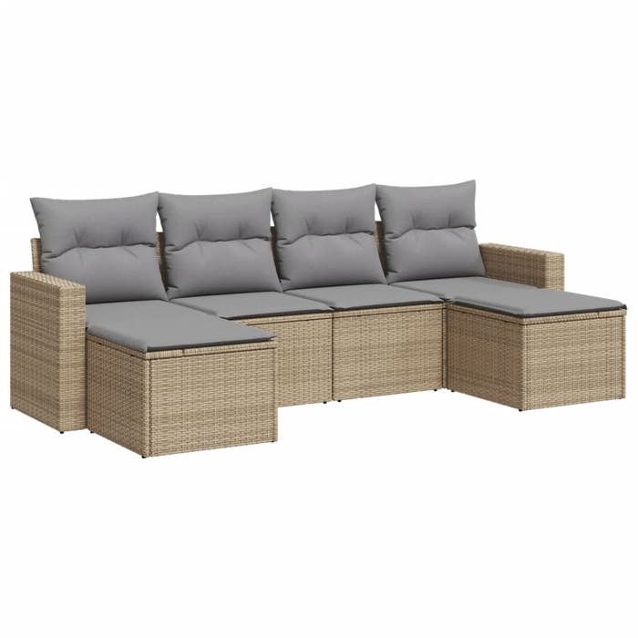 VidaXL Garden Lounge Set with Cushions 6 Pcs, Sofas with Adjustable Feet, Outdoor Furniture Set Patio Terrace, 3251656