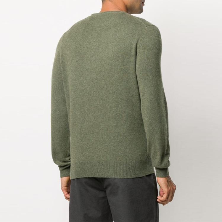 Polo Ralph Lauren FW21 Logo Embroidered Solid Color Crew Neck Sweater Men Sweater Green 710667378-017