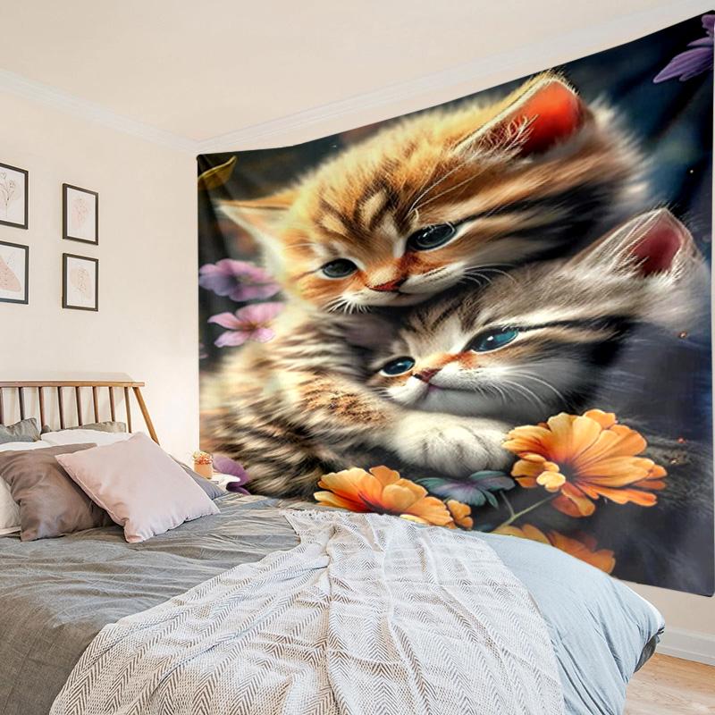 Glamorous Cat In Shades Tapestry Room Decoration Wall Hanging for Living Room Bedroom, dormitory, Birthday and Christmas gifts