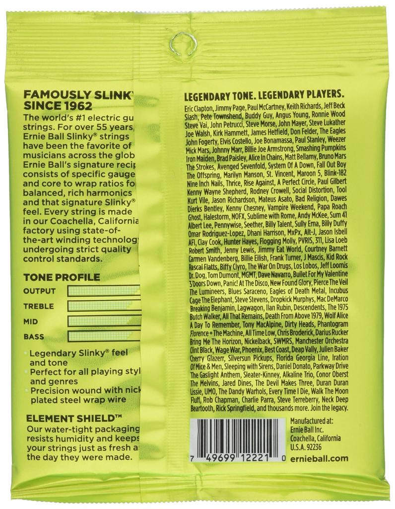 ERNIE BALL Regular Slinky 2221 Electric Guitar Strings (10-46) 12-Pack