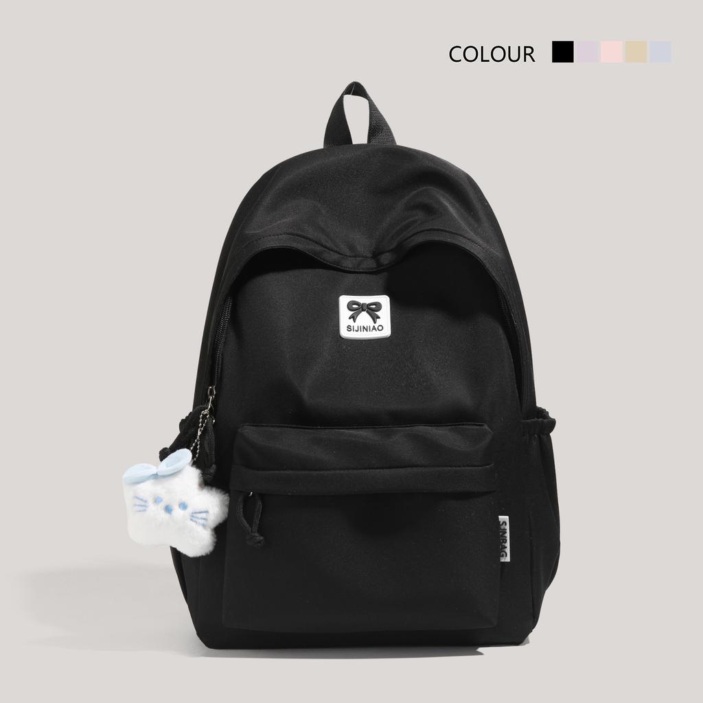 Schoolbag new schoolbag female ins cute junior high school students large capacity campus backpack primary and secondary school students solid color