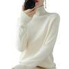 Women Sweater High Collar Long Sleeve Ribbed Trim Knitting Tops Solid Color
