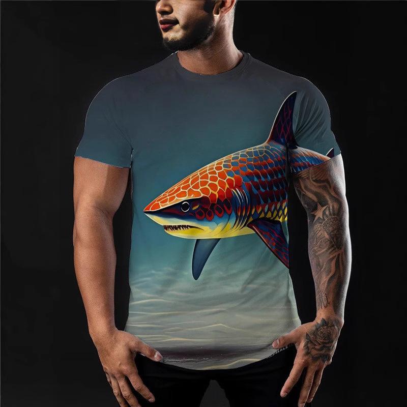 

Men s Street Fashion Trend Abstract Painting Printed Short Sleeved T-shirt 6XL