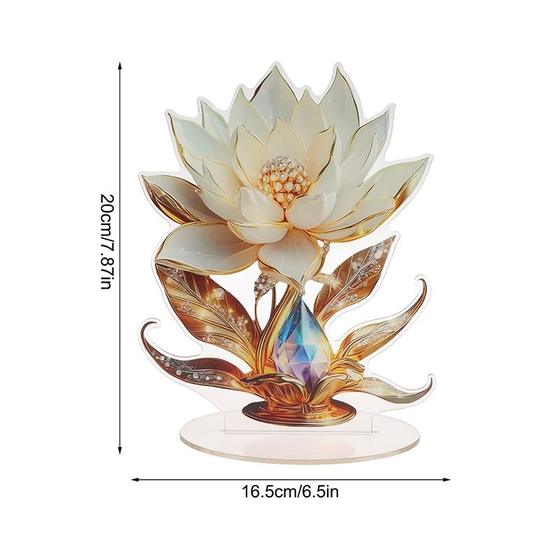 Flower Plaque Standee Ornament Lightweight Display With Stand Base Acrylic Plaque Sign Tabletop Sign For Party Supplies Desk