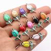 20pcs 21x10mm Enamel Rose Bud Flower Charms Pendant Alloy Metal DIY Jewelry Making Accessories Findings for Necklace Earrings