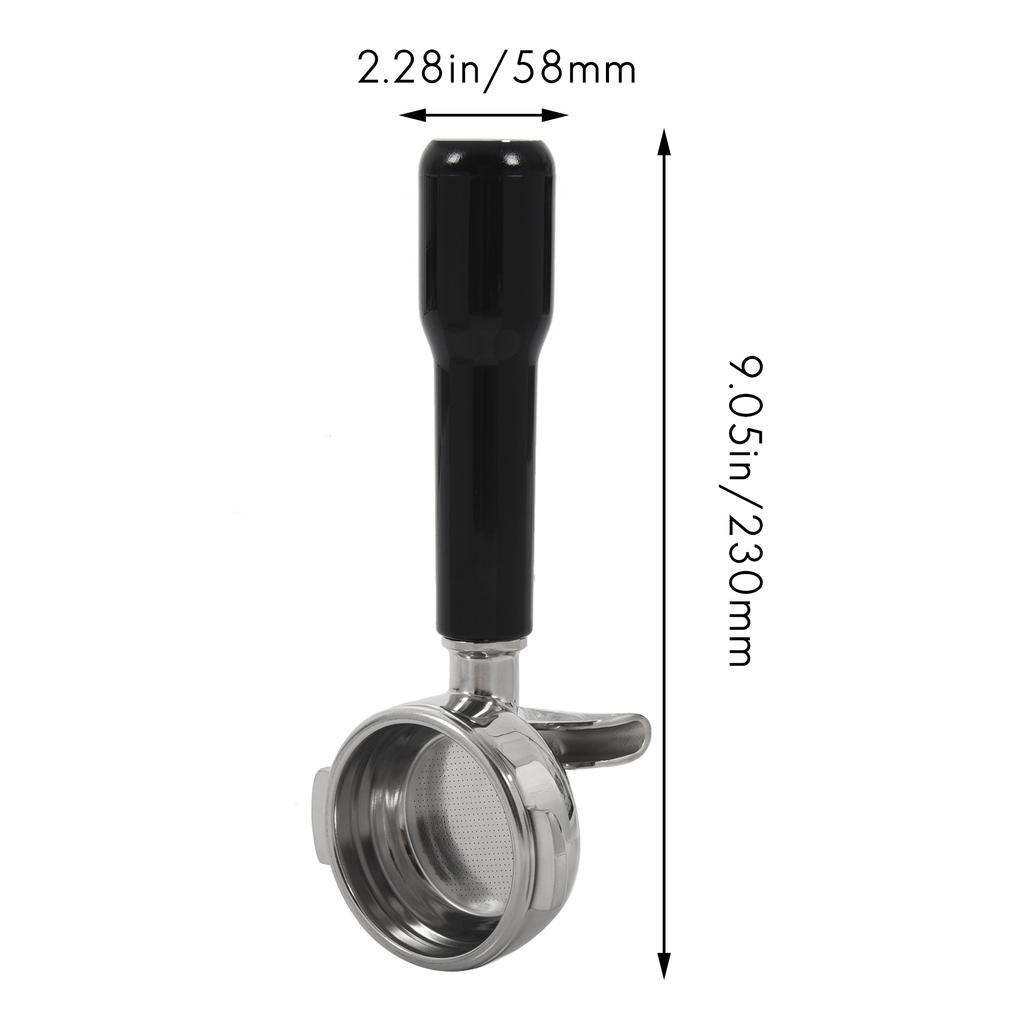58MM Stainless Steel Coffee Machine Bottomless Filter Holder Portafilter for Rocket/ Expobar Double Mouth/ E61/ FAEMA