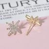 Elegant Starlight Zirconia Stud Earrings: 925 Sterling Silver Gold Accessories