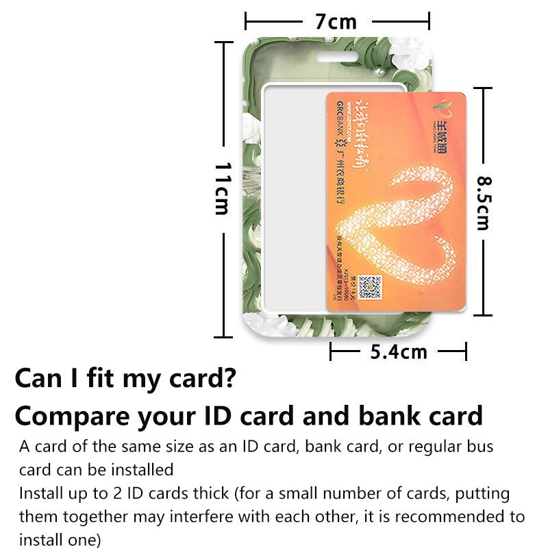 Ins Style Flower Card Holder Abs Student Card Meal Card Subway Card Bus Card Pick-Up Card Anti-Lost Hard Shell Card Holder