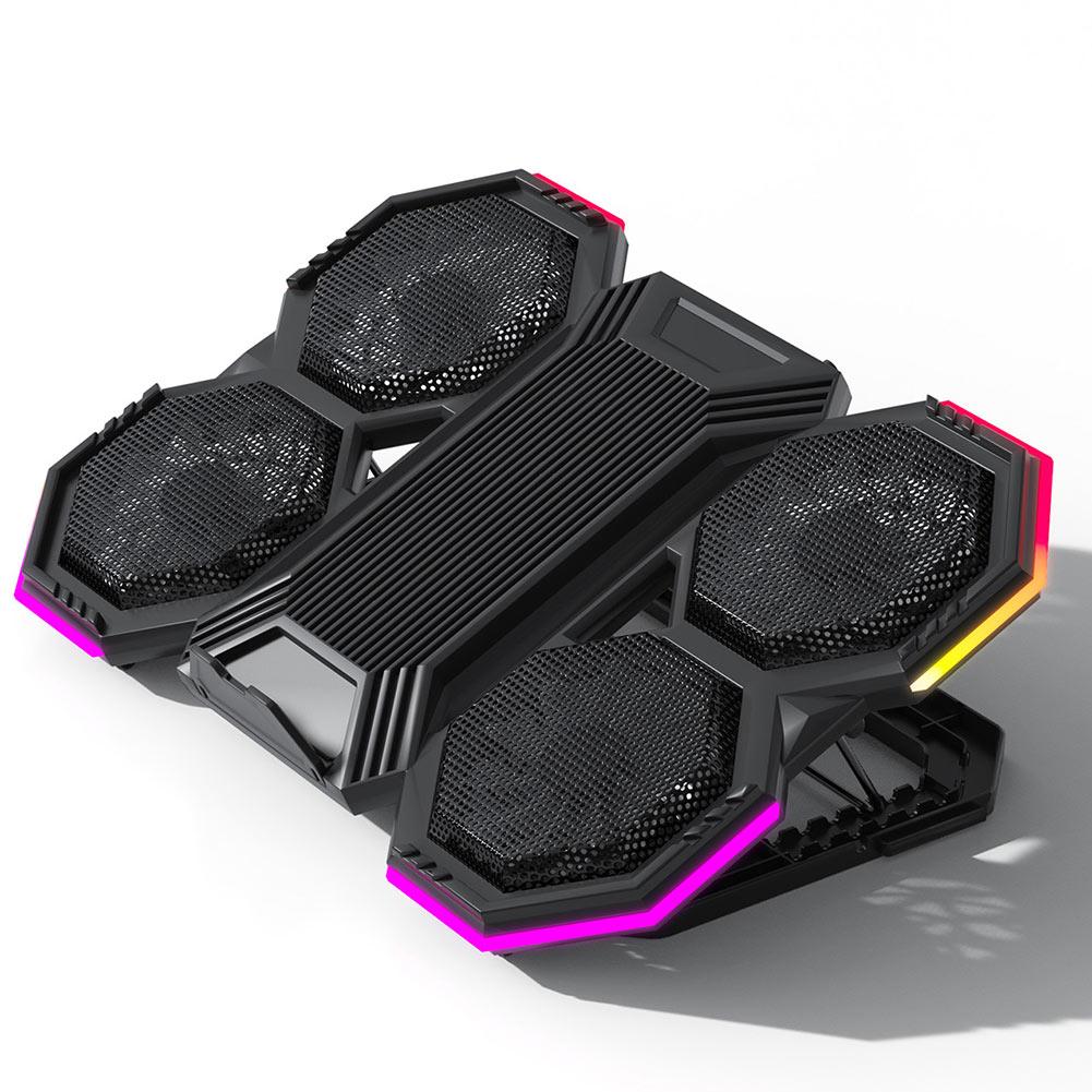 Охлаждающая подставка для ноутбука 12-21 дюйм, подставка-кулер для ноутбука, регулируемая по высоте, внешний кулер с 6 вентиляторами для игрового ноутбука