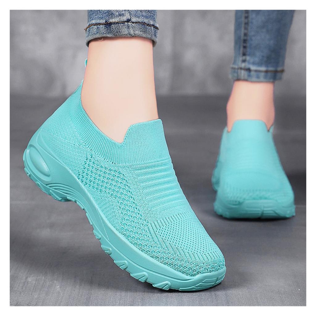 Damenmode-Sneaker - Atmungsaktives Obermaterial mit Stickerei, Bequeme Innensohle, Lässige Leichte Schuhe, Bequemer Slipper-Stil, Flexible Schuhe