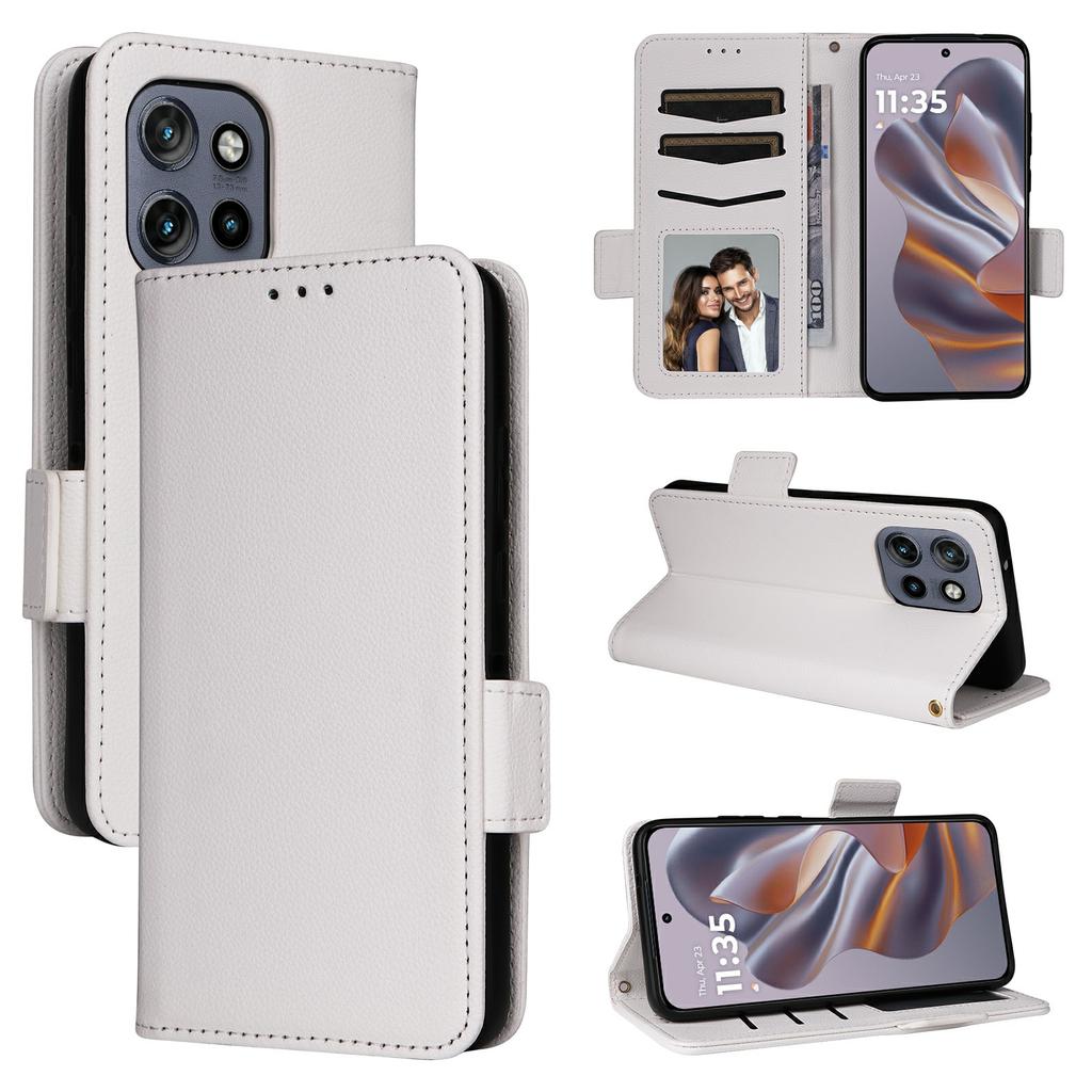 For Motorola Thinkphone 25 5G/Edge 50 Neo 5G/Moto S50 5G Case with Wrist Strap Litchi Texture PU Leather Wallet Phone Cover