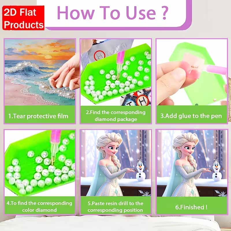Disney Pearl Painting Frozen Elsa and Olaf 5D DIY Pearl Picture Crafts for Adults/Beginners Gift Ideas Home Decor