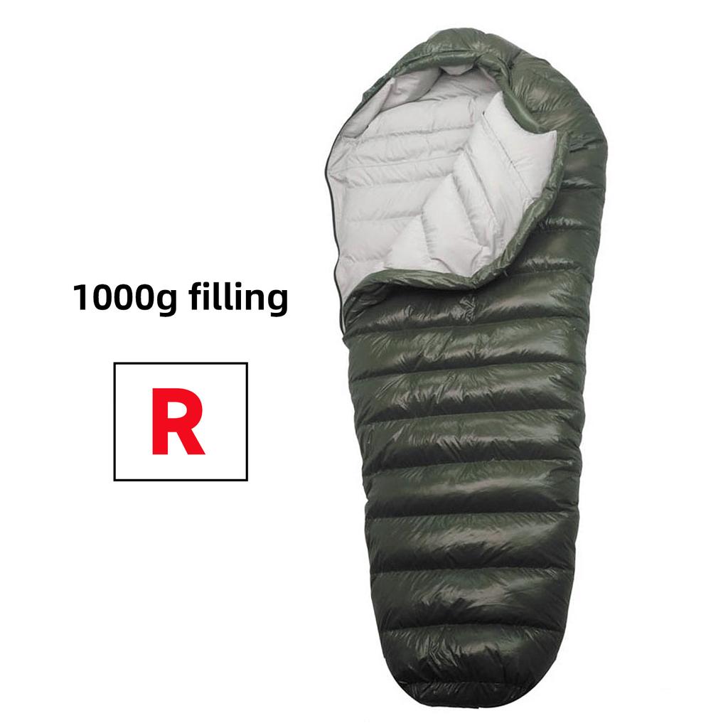 Down Sleeping Bag for Camping Ultralight Adult Sleeping Bag Waterproof and Warm 20D Nylon 1000g