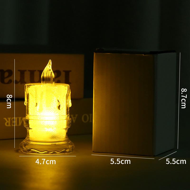 LED Simulated Candle: Transparent Tear Design, Creative Night Light for Birthday Decor