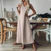 2025 Summer Sleeveless V-Neck Back Zip Elegant Long Dress for Women