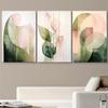 3PC, Modern Abstract Canvas Decorative Painting Combining Geometric Lines and Soft Colors, Nordic Style Home Wall Art Hanging Pa