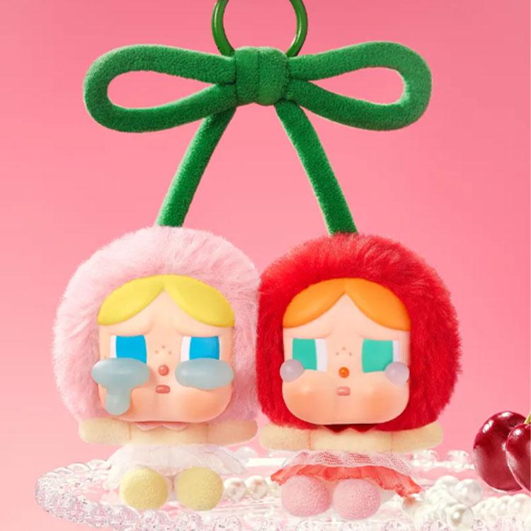 POP MART CryBaby Crying For Love Series Love You Cherry Much Vinyl Plush Hanging Card, Single Box