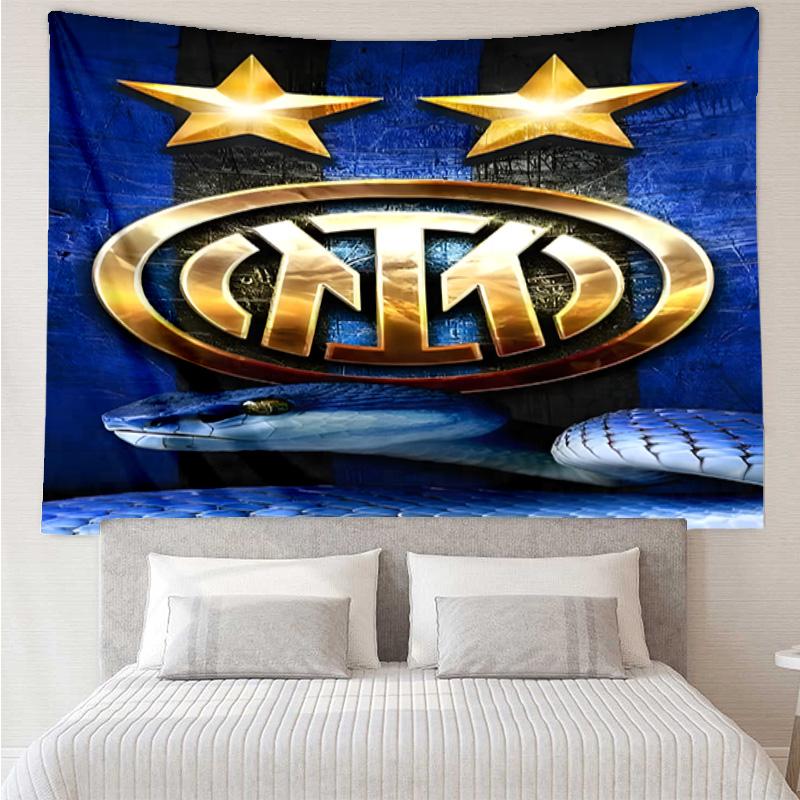 1PC Inter FC Crest Printed Tapestry Room Decoration Wall Hanging for Living Room Bedroom, dormitory, Birthday and Christmas gifts
