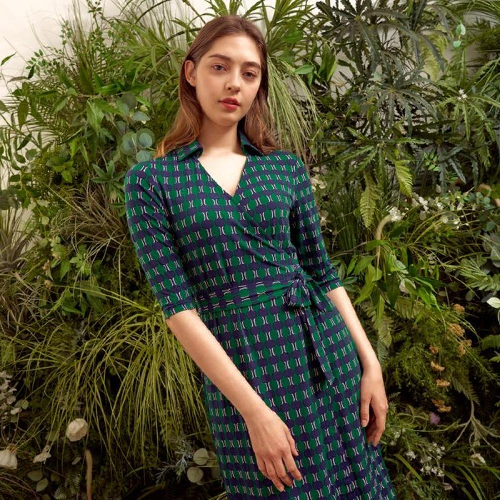 Lipbbam Cleora Derosi Cara 3 4 Sleeve Long Wrap Dress Ldm11gv101