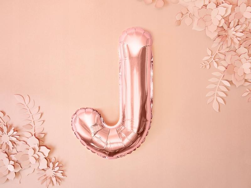 Foil Balloon Letter "J", 35Cm, Rose Gold 1pc