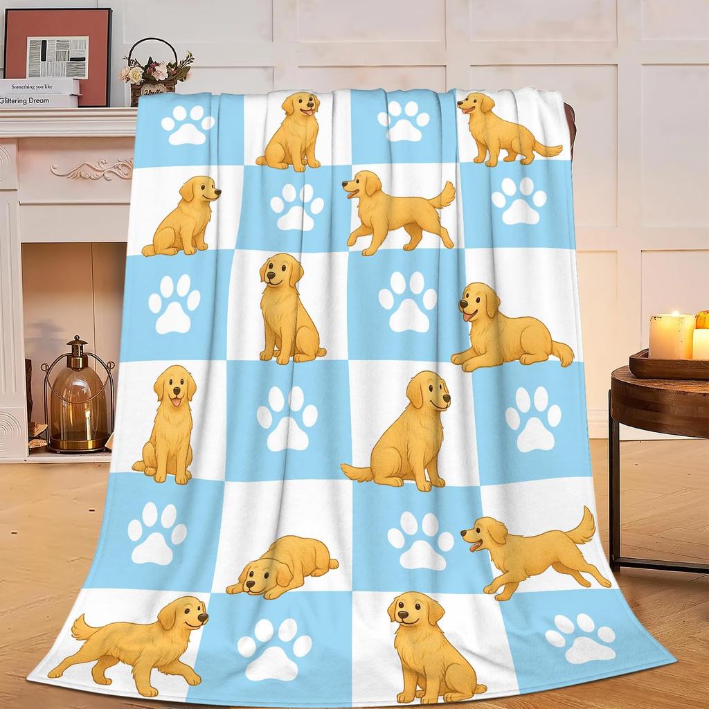 Golden Retriever Blanket Soft Lightweight Flannel Fleece Throw Blanket for Couch Bed Sofa Travel Gift for Women Girls Pet Lovers