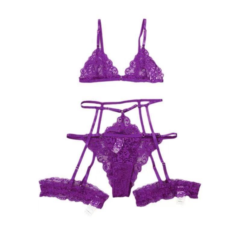 Ladies Fashion Plus Size Lingerie Sleepwear Women Lace Nightie Babydoll Mesh Sexy Nightwear Underwear Bra And Briefs Garter Sets