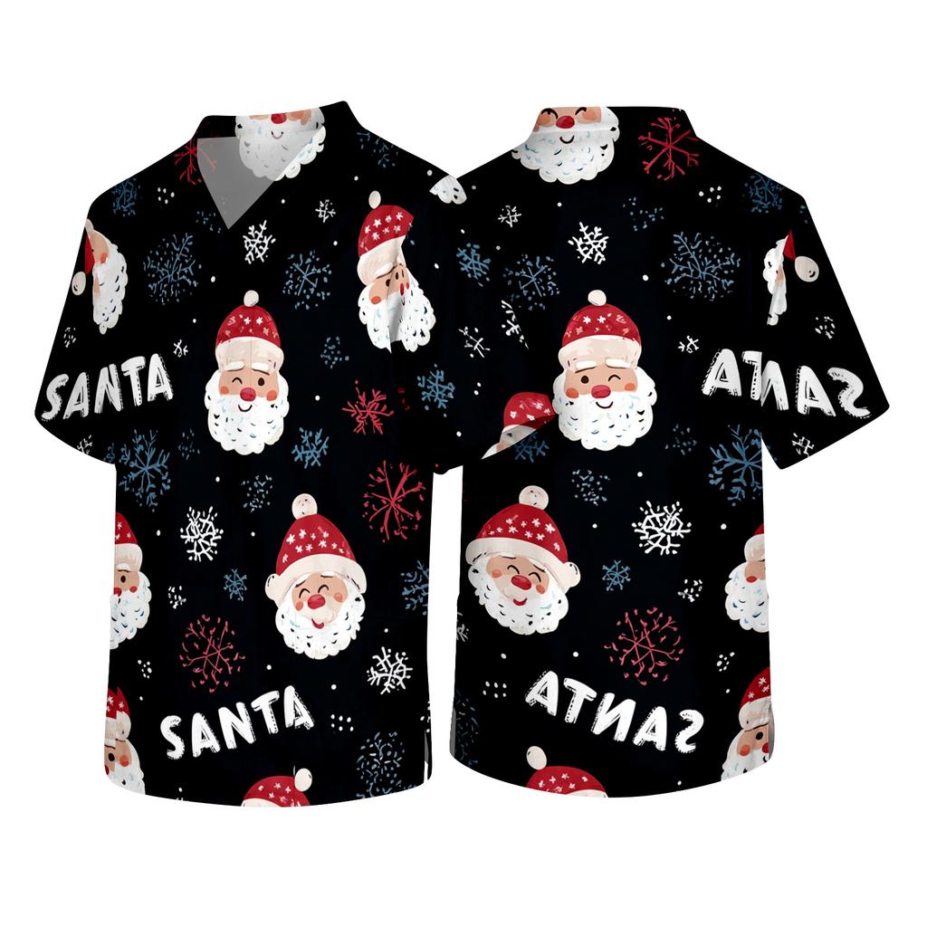 Men's Christmas Themed Caregiver Uniform for Holiday Work Wear