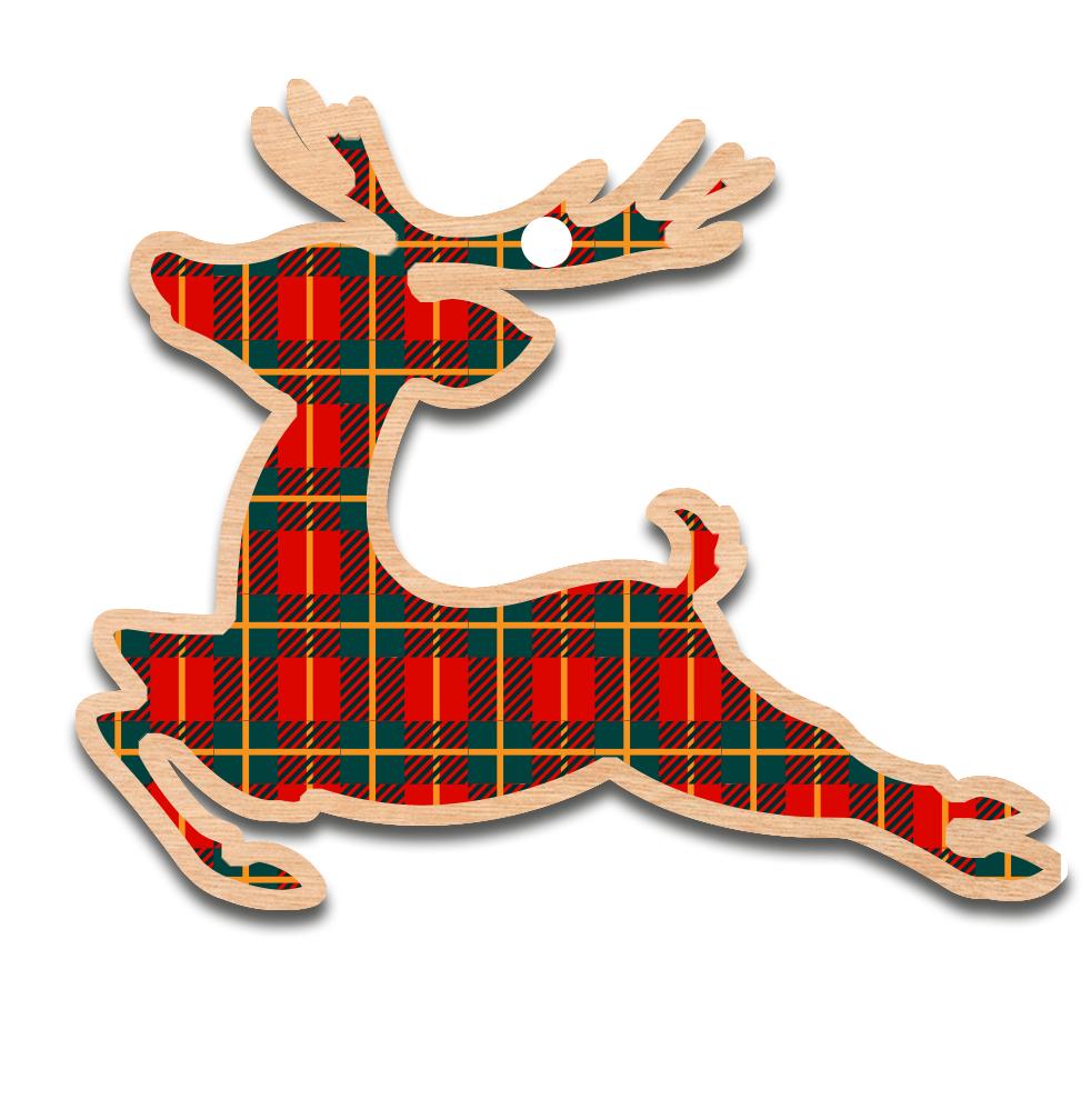 Wooden Christmas Tree Decorations D56 Reindeer
