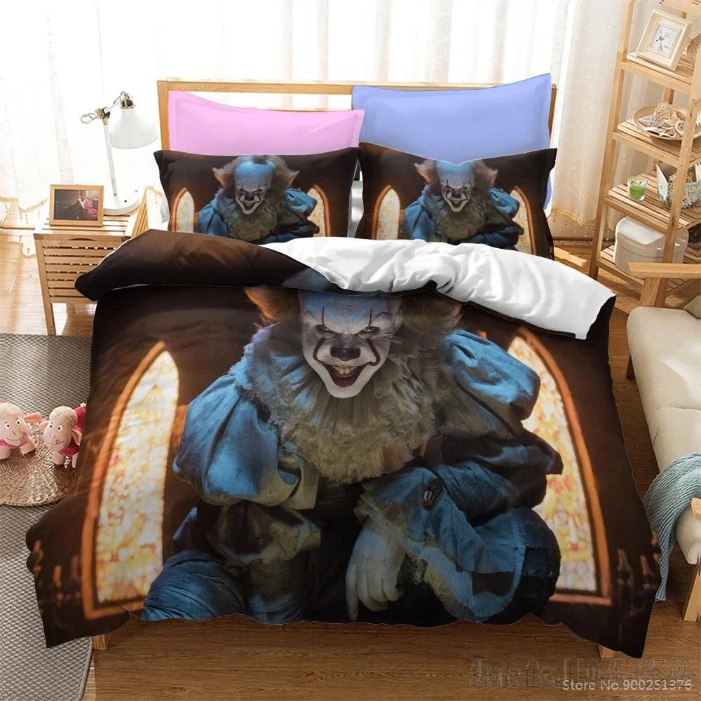 Stephen King's It Twin Full Queen King Duvet Cover Set HD Comforter Cover Bedclothes for Kids Bedding Sets Bedroom Decor