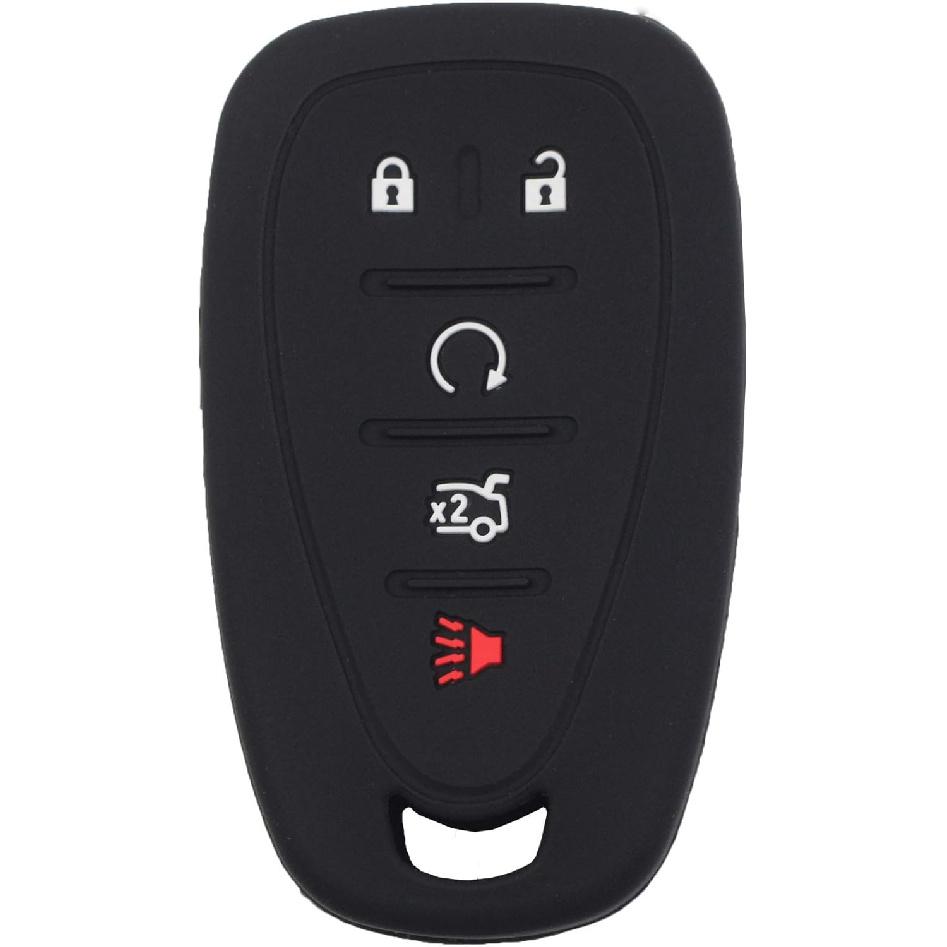 2Pcs Rubber Silicone Key Fob Cover Case Skin Remote Shell Holder Compatible with Chevrolet Chevy Camaro Cruze Malibu Traverse Blazer Trailblazer