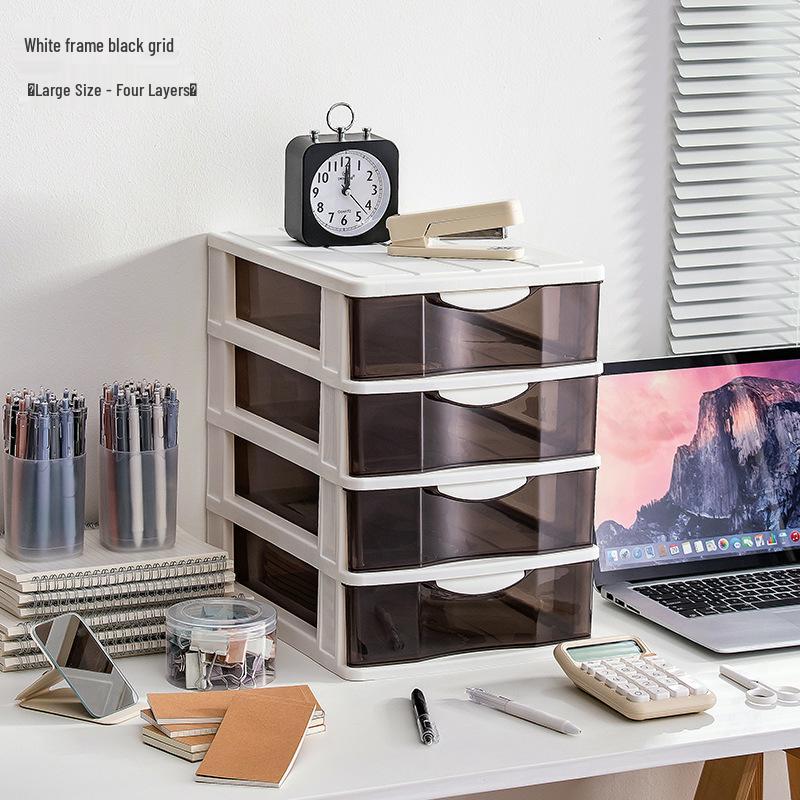 Transparent Drawer-Style Desktop Storage Box for Household Items and Cosmetics