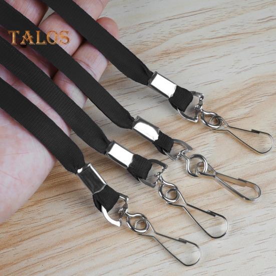 50 Pcs Black Lanyard Bulk Badge Lanyard for Office ID Badges Keys Flat Neck Lanyard with Badge Clip Swivel Hook for Schools Cruise Office Kids