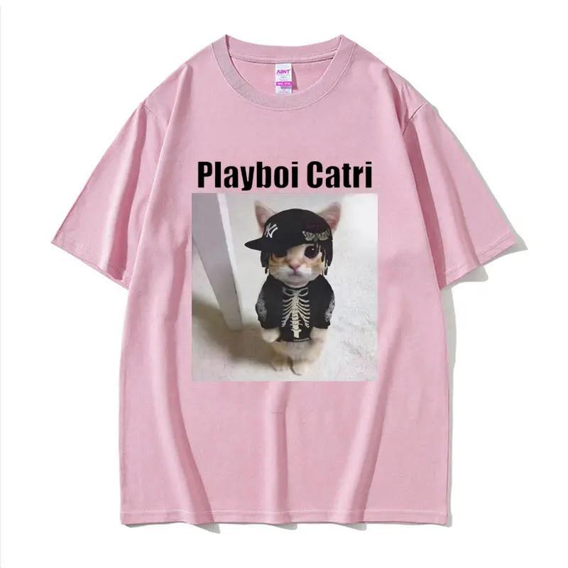 Playboi Carti Cute Cat Meme Funny Narcissist Opium Tshirt for Men Women Hip Hop Fashion T Shirt Casual T-shirts Women's Clothing