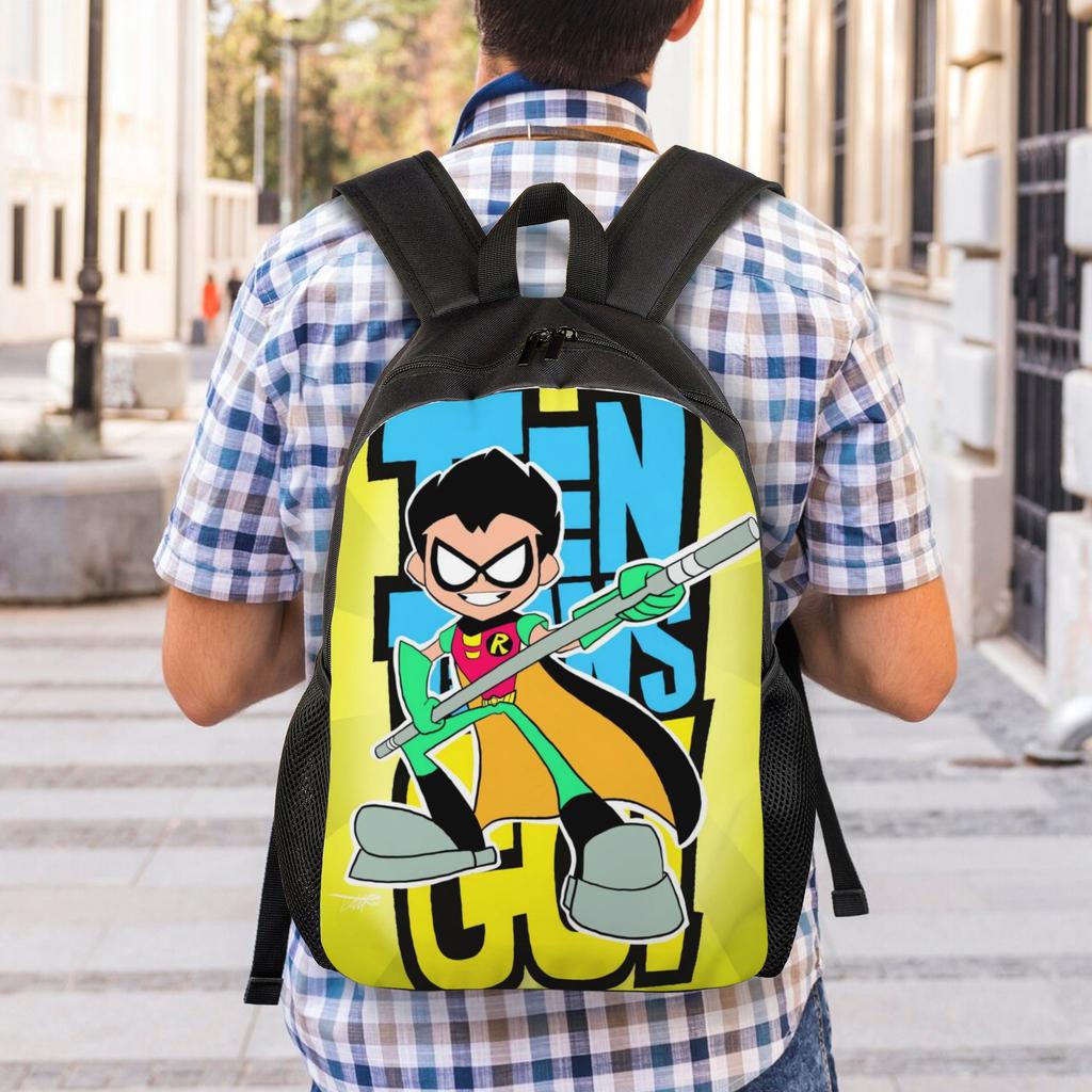 Teen Titans Go Raven's Emoticlones Backpack  Trekking Backpacks Youth Custom Big High School Bags Kawaii Rucksack