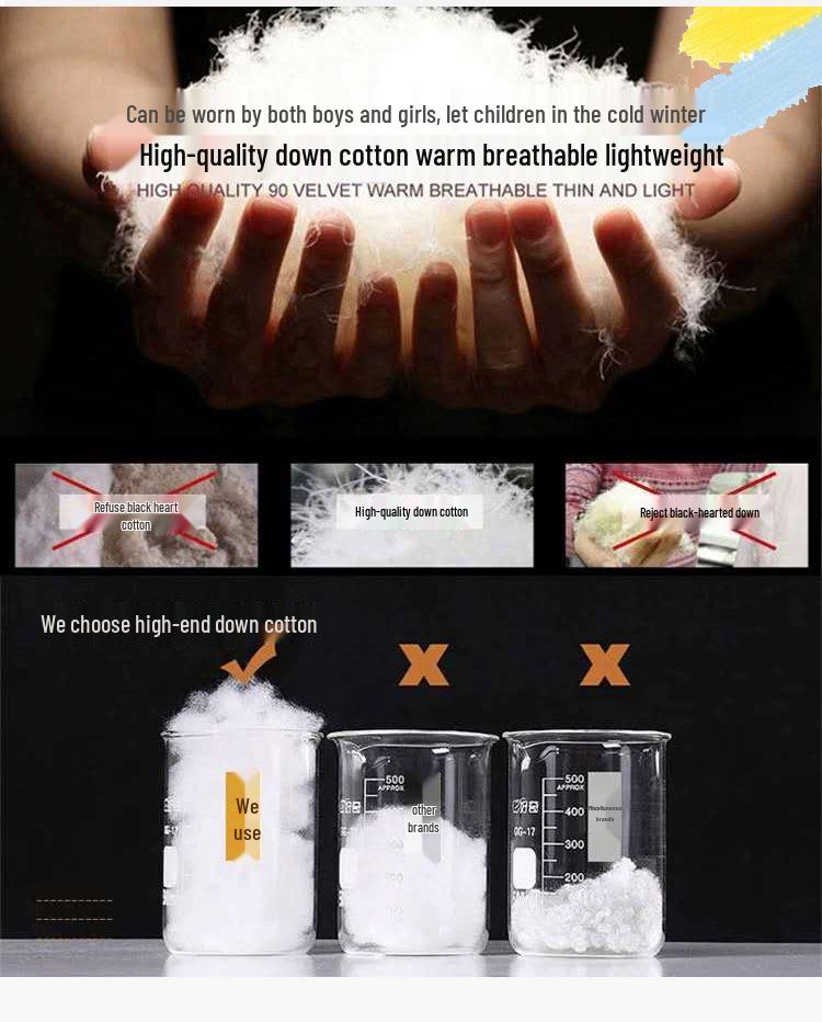 Kids' Hooded Wash-Free Down Vest for Fall/Winter, Unisex Outerwear Gilet, Medium To Large Sizes