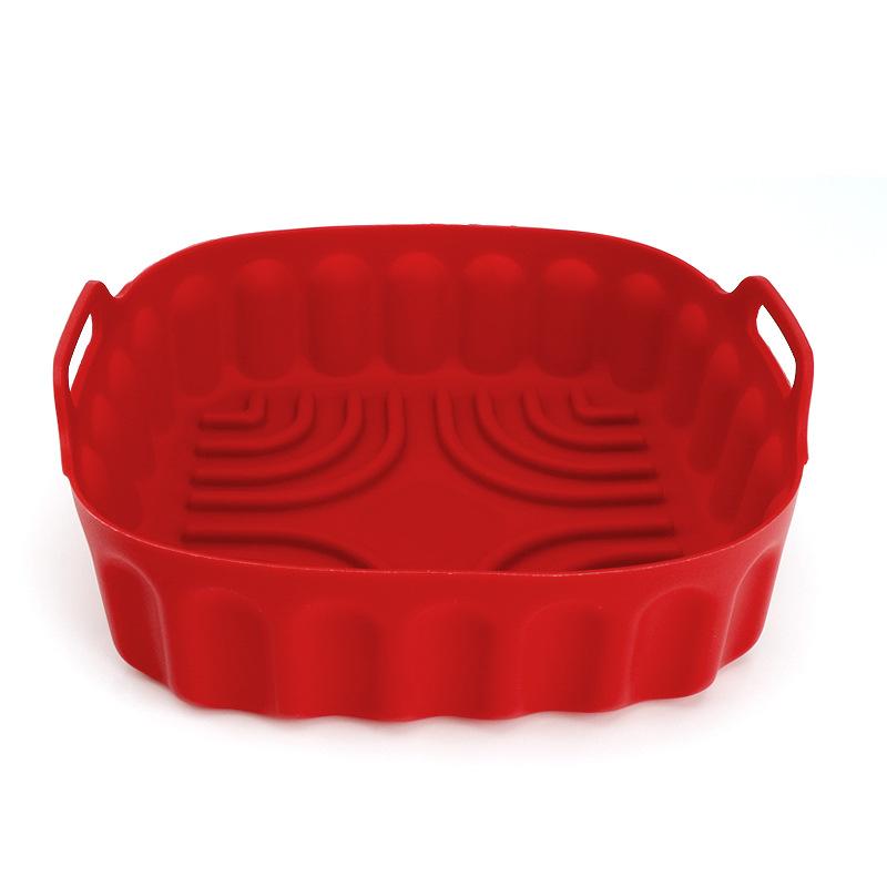 High Temperature Resistant Square Air Fryer Silicone Baking Pan, Non-Stick Oil Easy To Clean Baking Pad, Integrated Silicone Pad