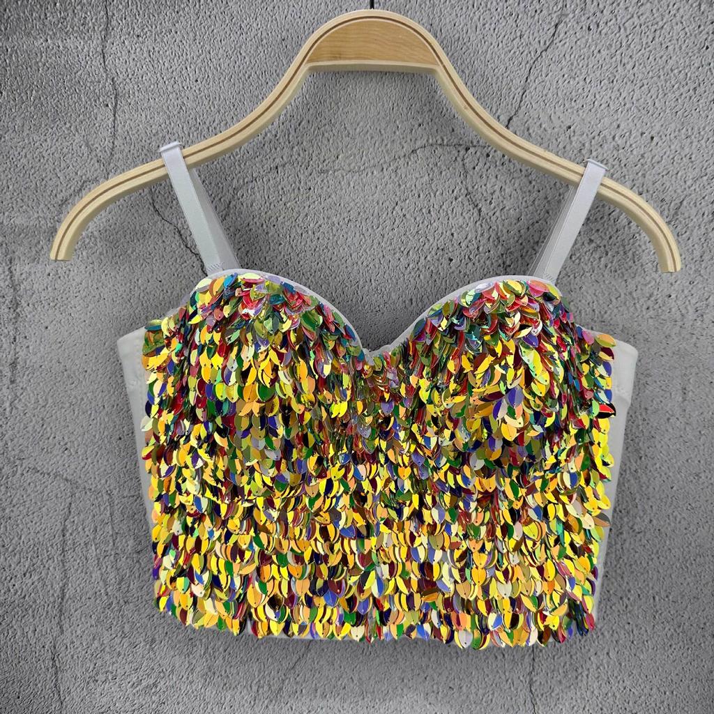 Sleeveless Ultra-short Vest Solid-color Waistcoat Sexy Inner or Outer Wear Celebrity-style Top Trendy Layering Piece Sexy Look Chic Waistcoat