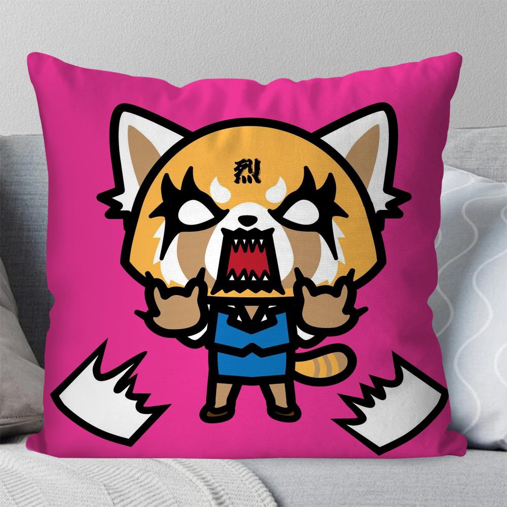 Cartoon Cute A-Aggretsuko Pillow Case Square Pillow Bedroom Sofa Leisure Comfort Cushion Car Living Room Home Decoration 40X40