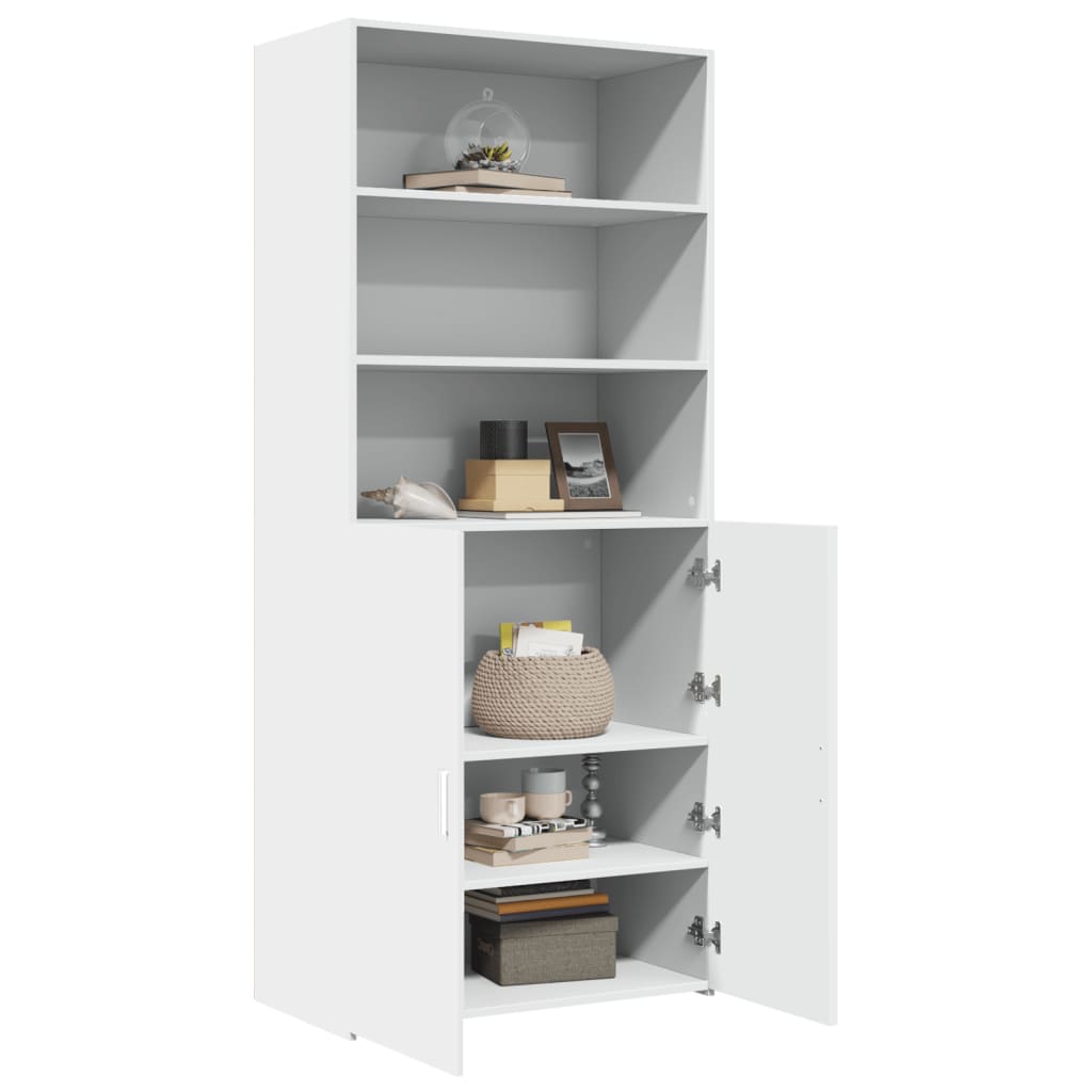 Vidaxl Tall Cabinet, White, 80X42.5X185 Cm, Wood-Based Material