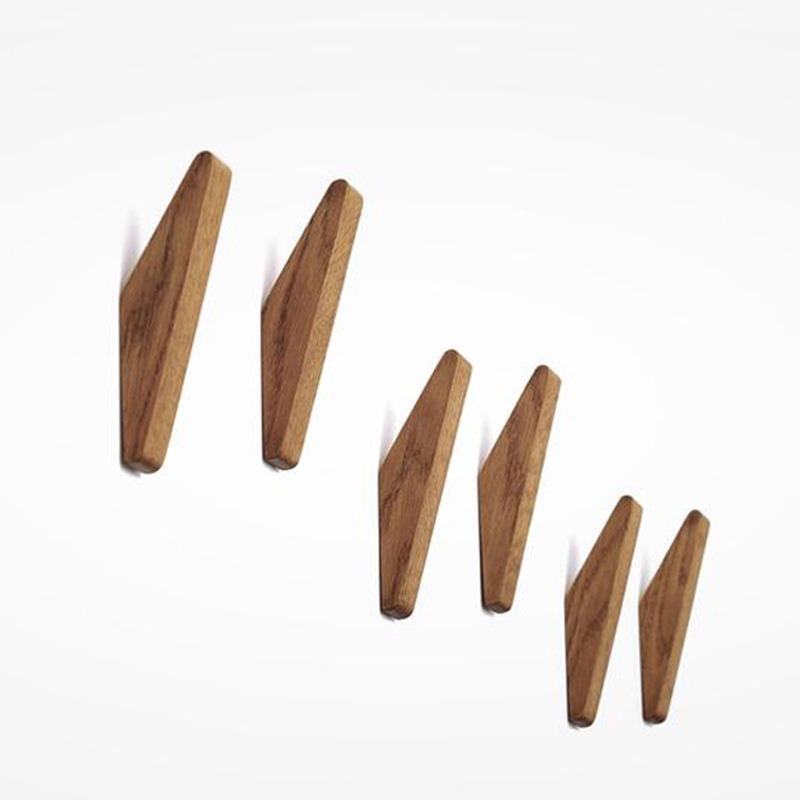 6 buc umeraș de haine din lemn natural, montat pe perete, cârlig decorativ pentru chei, pălărie, eșarfă, geantă de mână, depozitare, umeraș, baie, raft