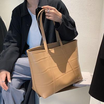 Damen Strukturierte Große Kapazität Große Tasche Koreanischer Stil Trendig Vielseitig Geprägte Schultertasche Mode Pendler Tragetasche