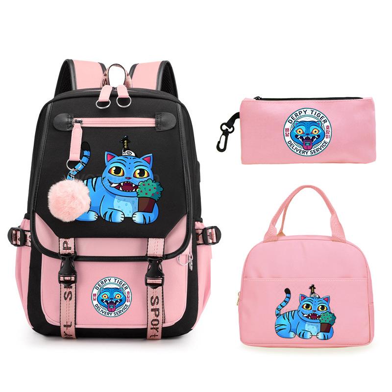 The Witch Hunter Girl Group Has the Same Peripheral Cartoon Korean Version Schoolbag Set, Cross-border Campus Trend, Primary and Secondary School