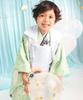 Shichigosan Kimono Set for Boys Years Includes Hifu Green [KYOETSU] (3 Old), (Clothing Cloth) (6. Cranes, 90-100cm)