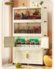 40-60cm Wide Transparent Foldable Double Door Floor Storage Cabinet with Multiple Layers