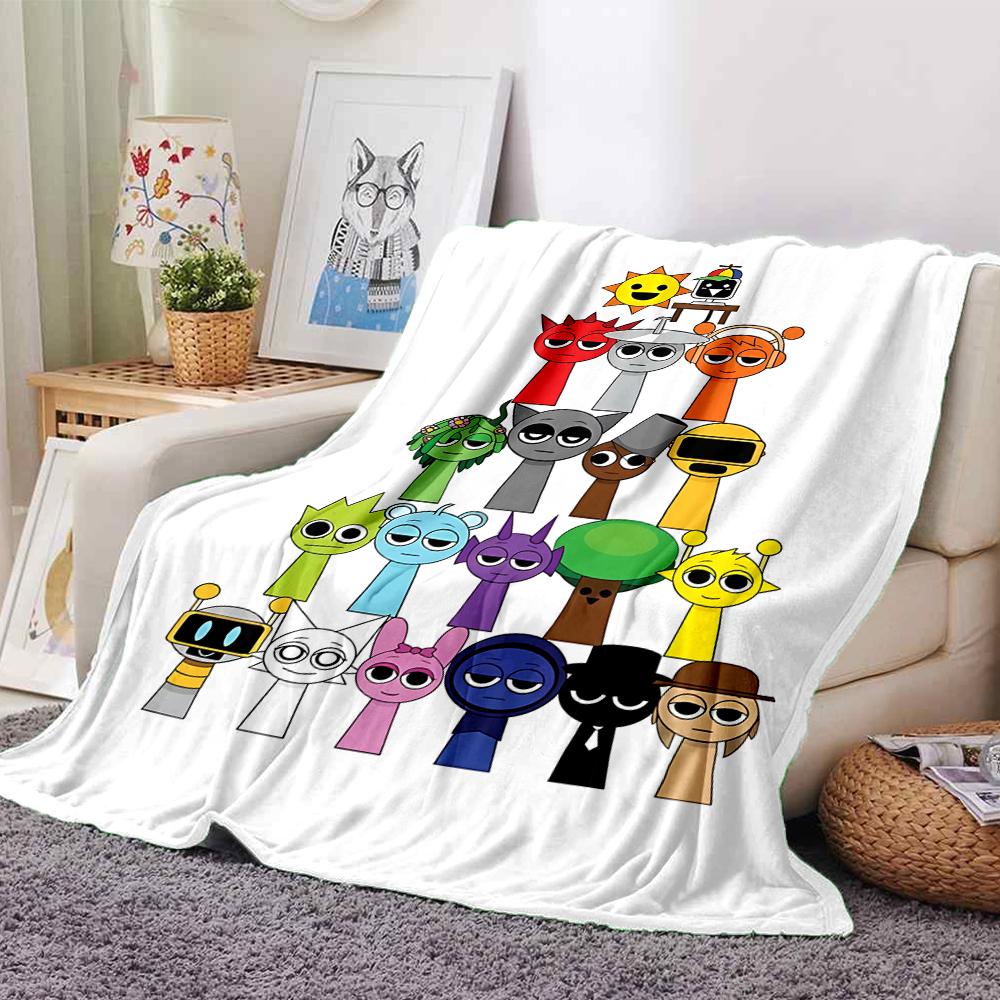 Coperta stampata a tema Sprunki - Perfetta per divano, letto, viaggi e uso all'aperto | Lavabile in lavatrice, accogliente e resistente.