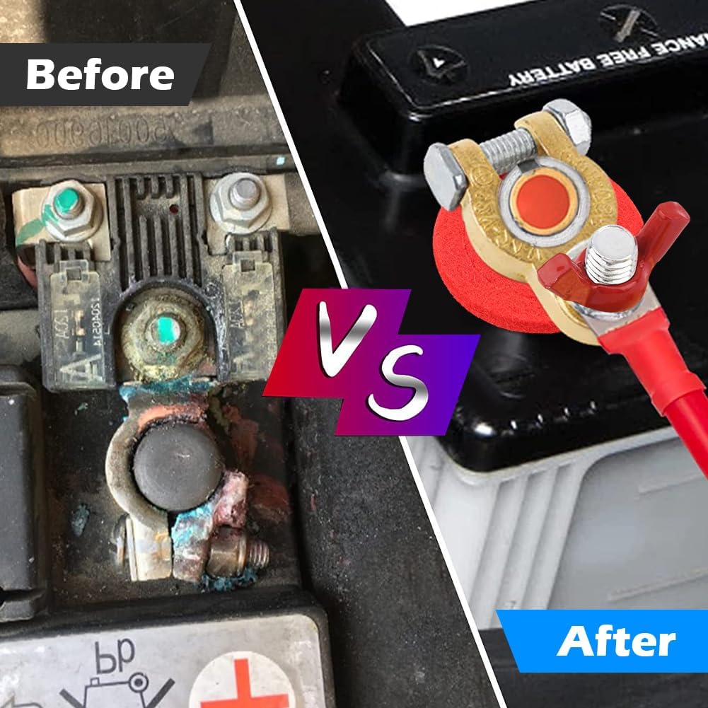 Universal 10PCS Car Battery Post Terminal Shims Kit With Washers - Silver Color Terminal End Repair Accessories